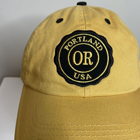 Fahrenheit Fashion Headwear Unisex Yellow Portland OR USA Adjustable Hat - Picture 2 of 7